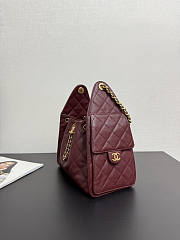 Chanel 25 Small Handbag Red Wine Calfskin Gold 30x26x14cm - 3