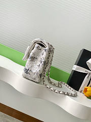 Chanel Flap Bag Satin Sequins Silver 25.5cm - 5