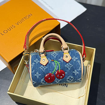 Louis Vuitton LV Murakami Micro Speedy Denim Cherry 
