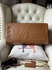 Prada Leather Duffel Bag Cognac 50x27.5x23.5cm - 6