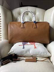 Prada Leather Duffel Bag Cognac 50x27.5x23.5cm - 2