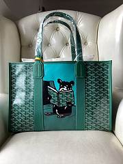 Goyard Green Goyardine Canvas Leather Tote 45x16x32cm - 1