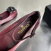 Chanel Red Black Ballerina Flats - 5