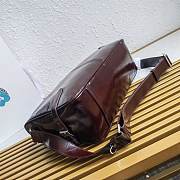 Prada Leather Shoulder Bag Red Wine 35x22x12cm - 4