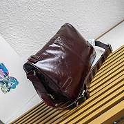 Prada Leather Shoulder Bag Red Wine 35x22x12cm - 2