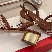 Ferragamo Mesh Slingback Brown 4cm - 5