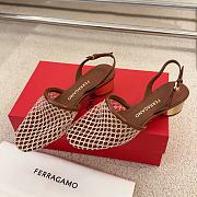 Ferragamo Mesh Slingback Brown 4cm - 4