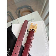 Celine 24mm Triomphe Belt Light Burgundy - 4