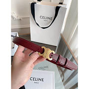 Celine 24mm Triomphe Belt Light Burgundy - 3