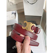 Celine 24mm Triomphe Belt Light Burgundy - 2