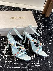 Jimmy Choo Blanche 90 Satin Sandal Daisy Heel - 2