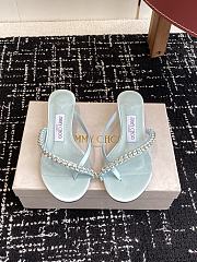 Jimmy Choo Dila 35 Light Verde Leather Mule Sandal  - 1
