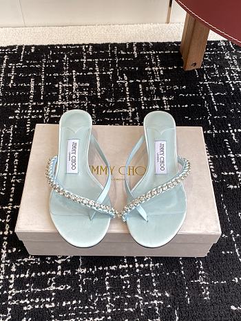 Jimmy Choo Dila 35 Light Verde Leather Mule Sandal 