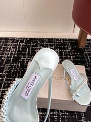 Jimmy Choo Dila 35 Light Verde Leather Mule Sandal  - 5
