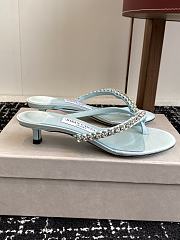 Jimmy Choo Dila 35 Light Verde Leather Mule Sandal  - 4