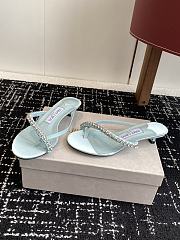 Jimmy Choo Dila 35 Light Verde Leather Mule Sandal  - 3