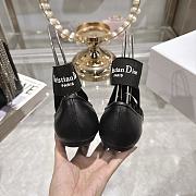 Dior Shade Ballet Flat Black Satin Elastic Straps - 4
