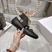 Dior Shade Ballet Flat Black Satin Elastic Straps - 2