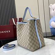 Gucci GG Emblem Small Tote Bag Light Blue 25x25x15.5cm - 5