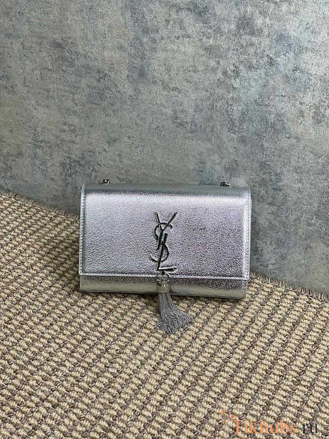 YSL Kate Small Chain Silver Bag 20x12.5x5cm - 1