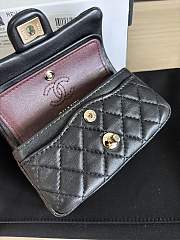 Chanel Flap Bag Mini with Hook Lambskin Gold Black 12.5x8x5cm - 6