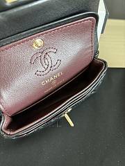 Chanel Flap Bag Mini with Hook Lambskin Gold Black 12.5x8x5cm - 5
