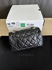 Chanel Flap Bag Mini with Hook Lambskin Gold Black 12.5x8x5cm - 4