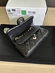 Chanel Flap Bag Mini with Hook Lambskin Gold Black 12.5x8x5cm - 3