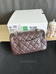 Chanel Flap Bag Mini with Hook Lambskin Gold Brown 12.5x8x5cm - 5