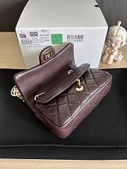 Chanel Flap Bag Mini with Hook Lambskin Gold Brown 12.5x8x5cm - 4