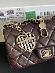 Chanel Flap Bag Mini with Hook Lambskin Gold Brown 12.5x8x5cm - 2