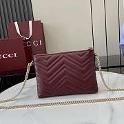 Gucci GG Marmont Pochette With Chain Red 21x15x3.5cm - 2