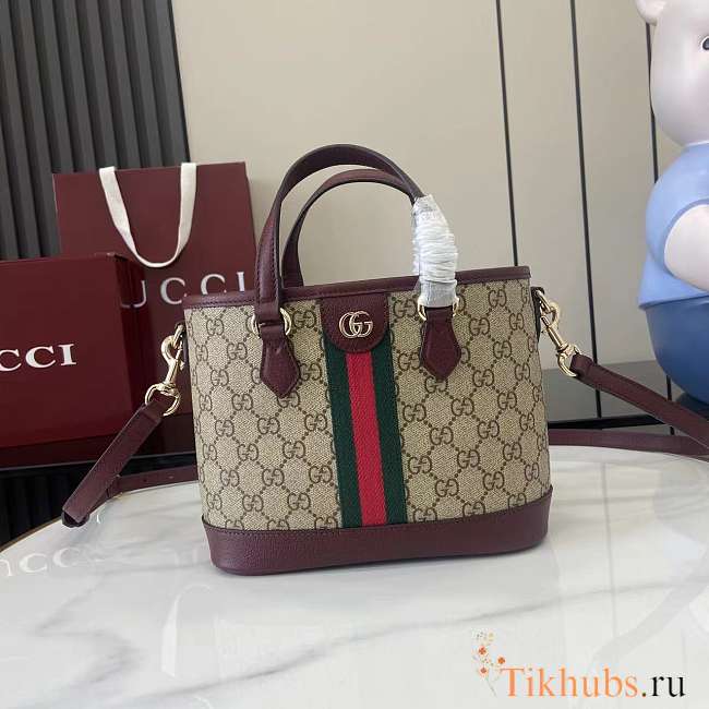Gucci Ophidia Small Tote Bag Red 22.5x17x11cm - 1