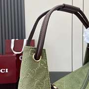 Gucci Nylon Leather Hobo Shoulder Bag Green 36x36x10cm - 6