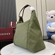 Gucci Nylon Leather Hobo Shoulder Bag Green 36x36x10cm - 4