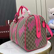 Gucci Medium Duffle Bag Print Beige Pink 44x29x23cm - 3