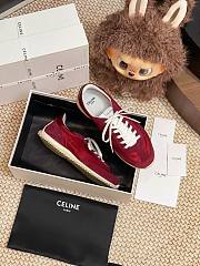 Celine Racer Low Top Sneaker Burgundy Suede - 5