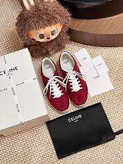 Celine Racer Low Top Sneaker Burgundy Suede - 4