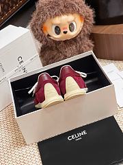 Celine Racer Low Top Sneaker Burgundy Suede - 3