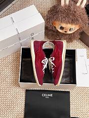 Celine Racer Low Top Sneaker Burgundy Suede - 2