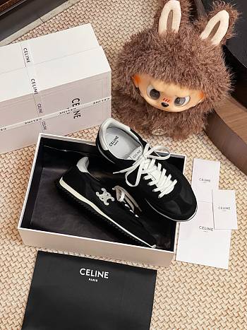 Celine Racer Low Top Sneaker Black Suede