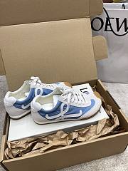 Loewe Ballet Runner 2.0 Nylon Calfskin White Blue Sneaker - 4