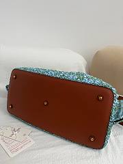 Valentino Tote Bag Raffia Blue 35x25x17cm - 6