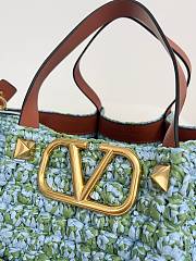 Valentino Tote Bag Raffia Blue 35x25x17cm - 4