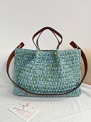 Valentino Tote Bag Raffia Blue 35x25x17cm - 5