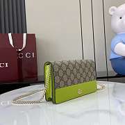 Gucci GG Marmont Wallet On Chain Beige Green 20x12.5x4cm - 5