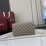 Gucci GG Marmont Wallet On Chain Beige Green 20x12.5x4cm - 4