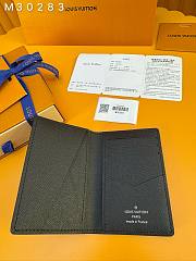 Louis Vuitton LV Pocket Organizer Black Wallet 7.5x11.1x1cm - 3