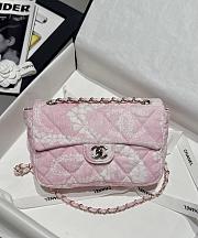 Chanel Flap Bag Denim Gold White & Pink 25cm - 1