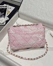 Chanel Flap Bag Denim Gold White & Pink 25cm - 5
